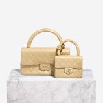 Chanel Timeless Handle Lammleder Beige Parent-Child-Set Front | Verkaufen Sie Ihre Designer-Tasche