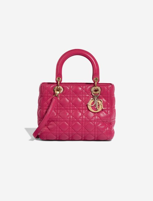 Dior Lady Medium Lamb Pink Front | Sell your designer bag