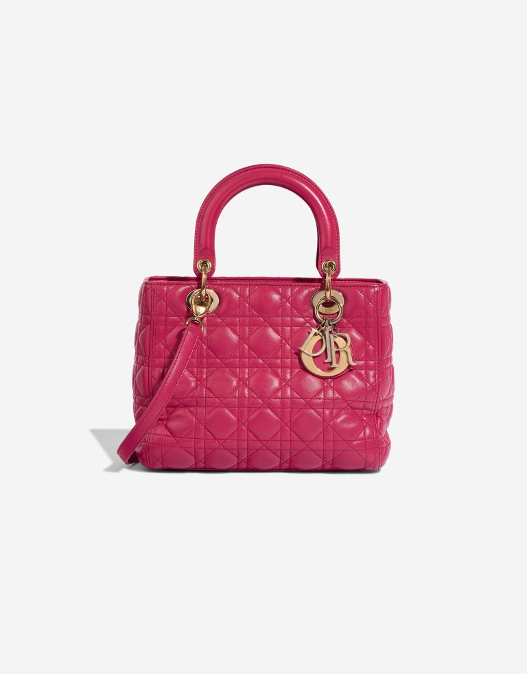 Dior Lady Medium Lamb Pink Front | Sell your designer bag