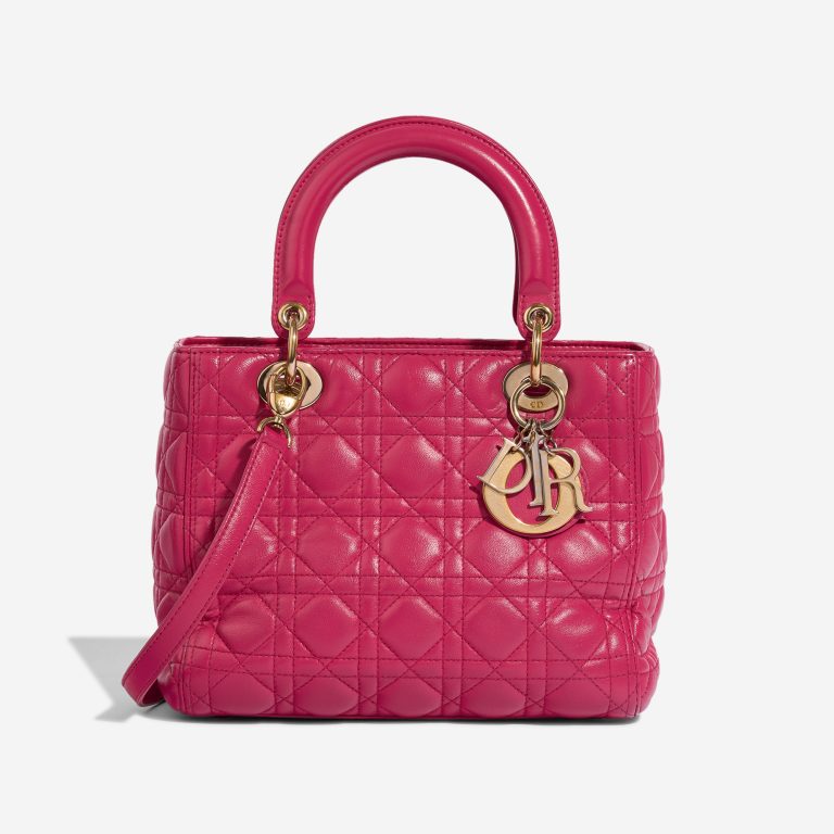 Dior Lady Medium Lamb Pink Front | Vendre votre sac de créateur