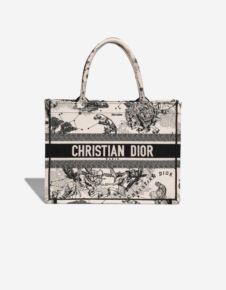 Dior Book Tote Small Canvas Beige / Schwarz Front | Verkaufen Sie Ihre Designer-Tasche