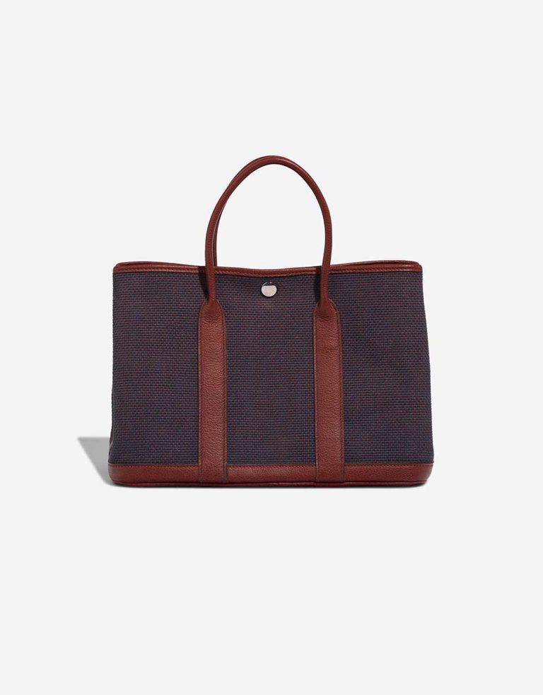 Hermès Garden Party 30 Toile Rouge Sellier / Bleu Obscur Front | Verkaufen Sie Ihre Designertasche