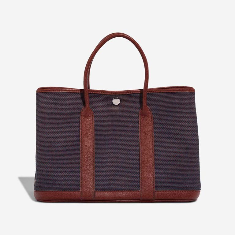 Hermès Garden Party 30 Toile Rouge Sellier / Bleu Obscur Front | Verkaufen Sie Ihre Designertasche