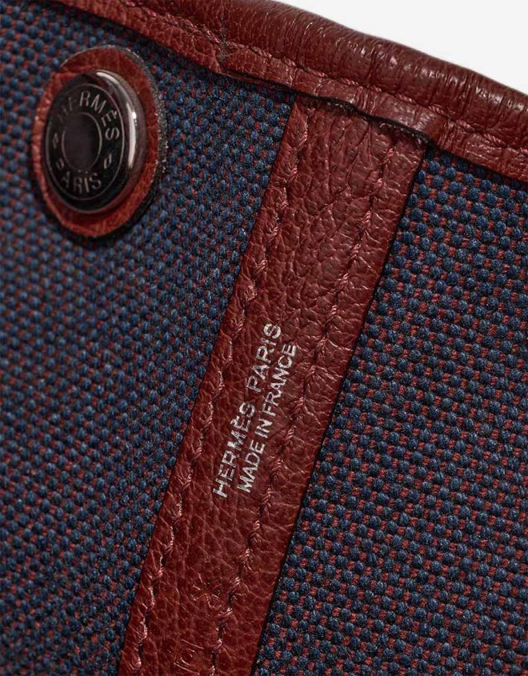 Hermès Garden Party 30 Toile Rouge Sellier / Bleu Obscur Logo | Verkaufe deine Designertasche