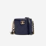 Chanel Vanity Small Lamb Dark Blue Front | Sell your designer bag