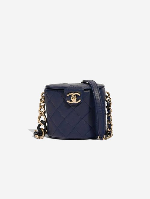 Chanel Vanity Small Lammleder Dunkelblau Front | Verkaufen Sie Ihre Designer-Tasche