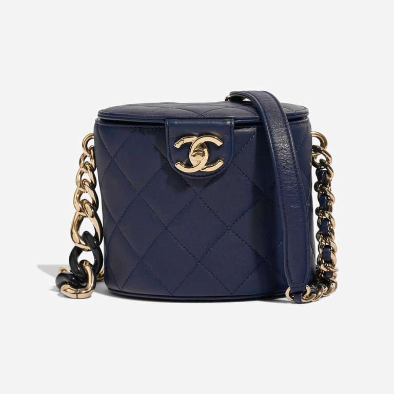 Chanel Vanity Small Lamb Dark Blue Front | Sell your designer bag