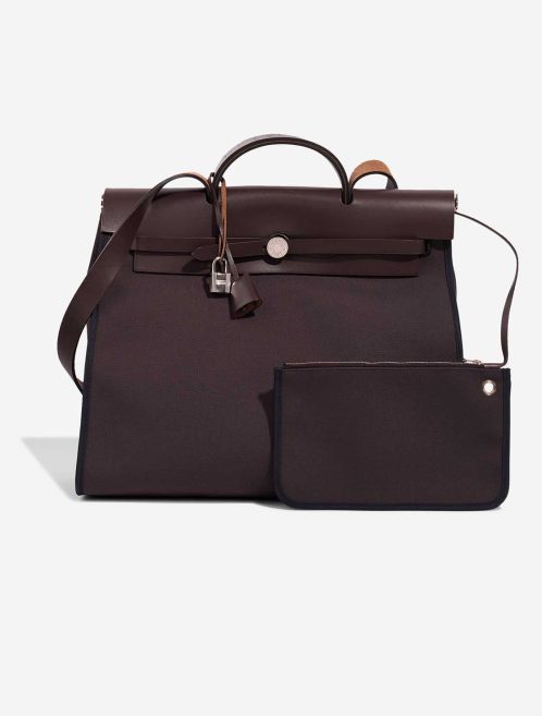 Hermès Herbag 39 Vache Hunter / Toile Dark Burgundy Front | Verkaufen Sie Ihre Designer-Tasche