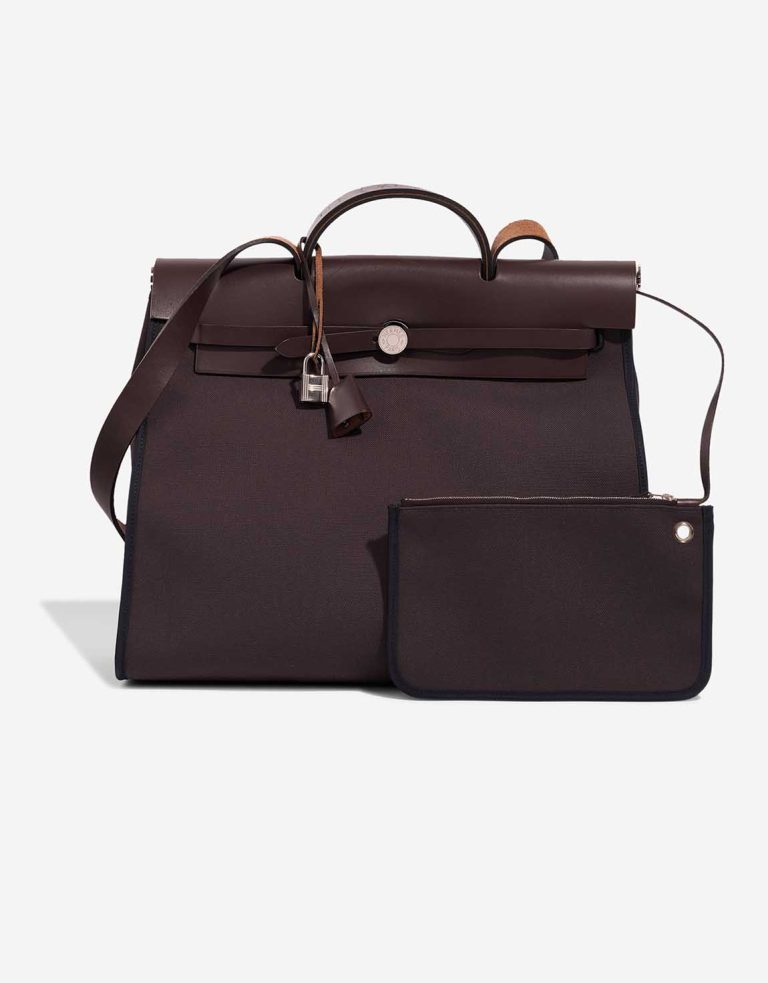 Hermès Herbag 39 Vache Hunter / Toile Dark Burgundy Front | Verkaufen Sie Ihre Designer-Tasche