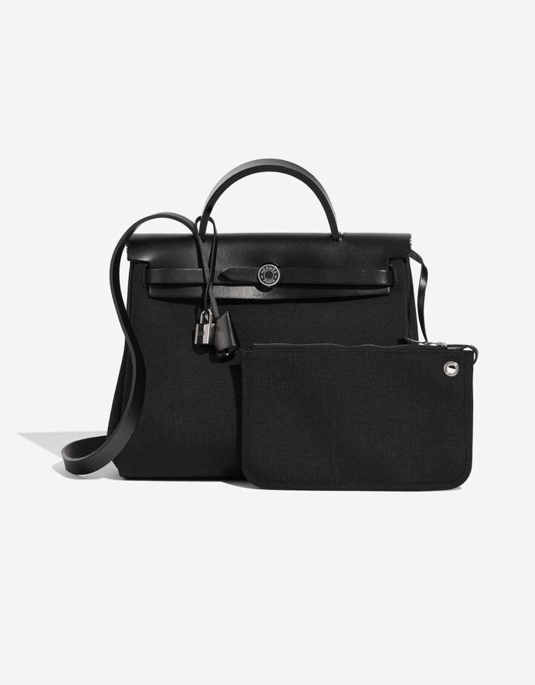 Hermès Herbag 31 Toile / Vache Hunter Black Front | Verkaufen Sie Ihre Designer-Tasche