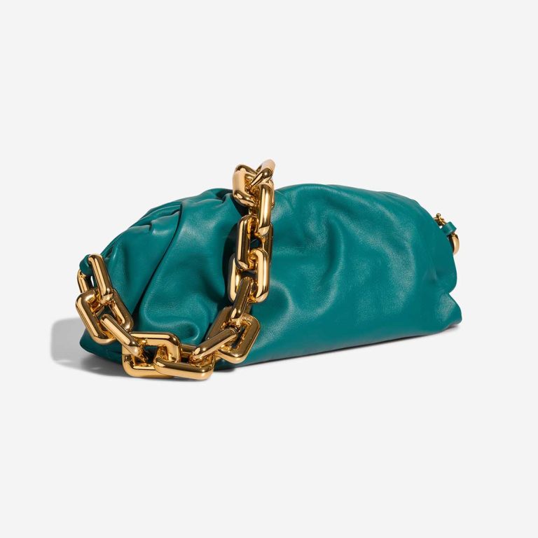 Bottega Veneta Chain Pouch Medium Lamb Petrol Blue | Sell your designer bag