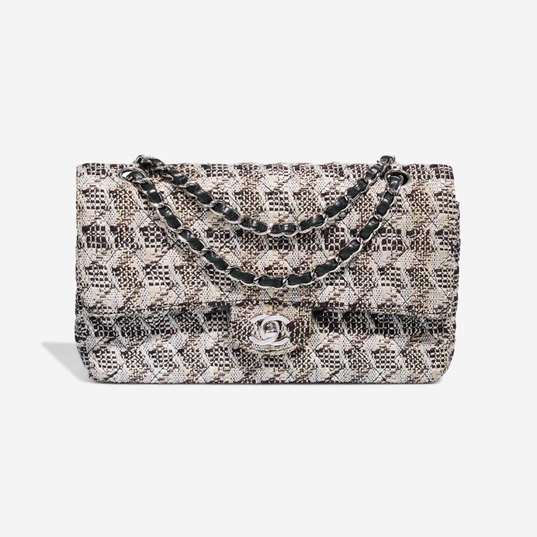 Chanel Timeless Medium Tweed Brown / Beige / Silver Front | Sell your designer bag