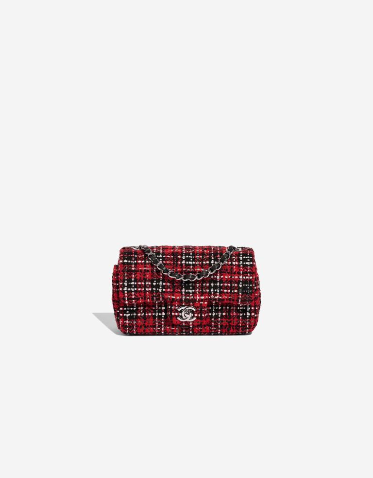 Chanel Timeless Mini Rectangular Tweed Red / Black Front | Sell your designer bag