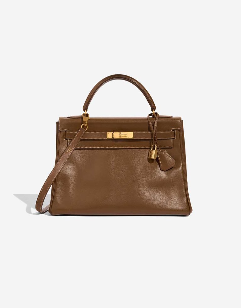 Hermès Kelly 32 Evercolor Brown Front | Verkaufen Sie Ihre Designer-Tasche