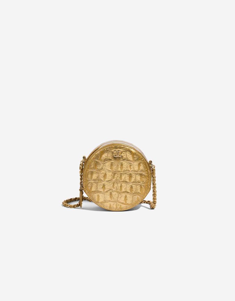 Chanel Round Clutch Calf Gold Front | Sell your designer bag