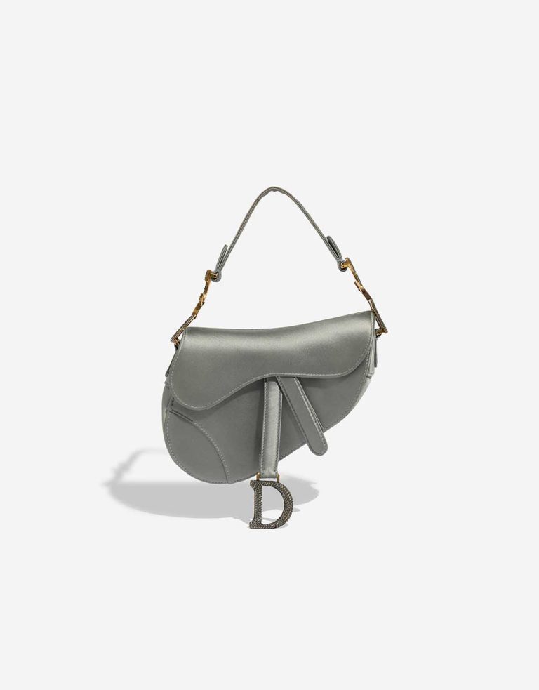 Dior Saddle Satin Grey Front | Sell your designer bag