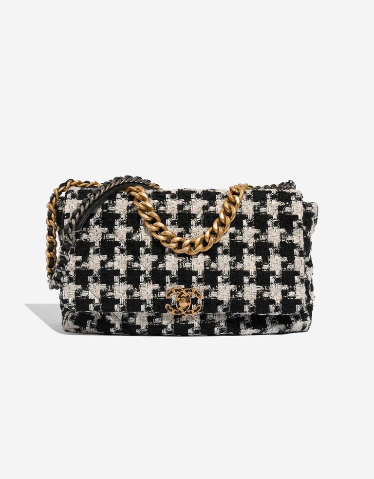 Chanel 19 Maxi Tweed Black / White Front | Sell your designer bag