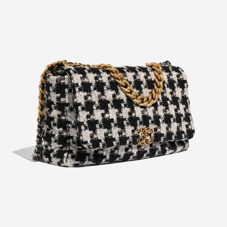 Chanel 19 Maxi Tweed Schwarz / Weiß | Verkaufen Sie Ihre Designer-Tasche