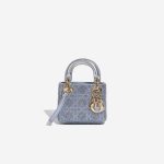 Dior Lady Micro Calf Blue Embellished Front | Vendre votre sac de créateur