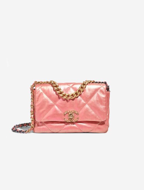 Chanel 19 Flap Bag Lammleder Iridescent Pink Front | Verkaufen Sie Ihre Designer-Tasche