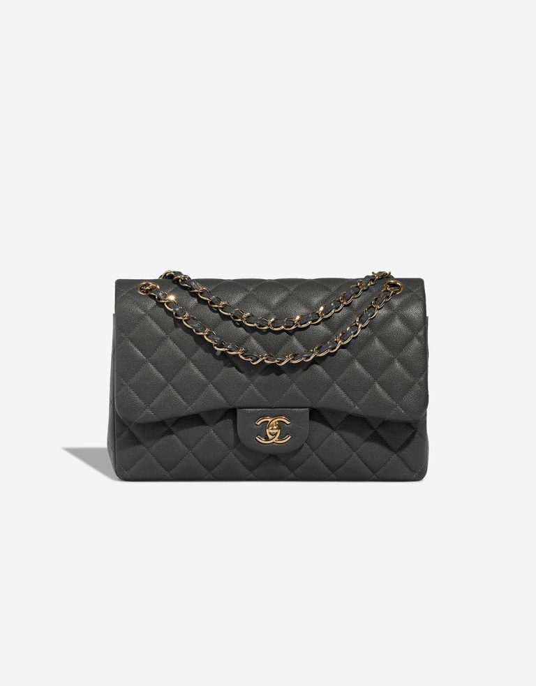 Gray chanel classic flap sale