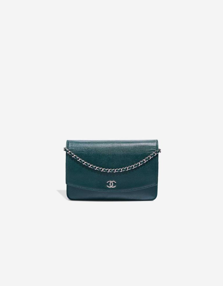 Chanel Wallet On Chain Caviar Green Front | Sell your designer bag