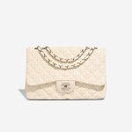 Chanel Timeless Jumbo Perforated Lammleder White Front | Verkaufen Sie Ihre Designer-Tasche