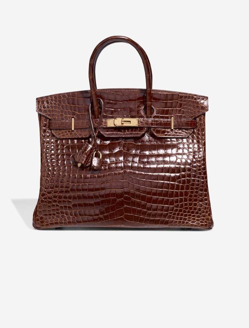 Hermès Birkin 35 Porosus Krokodil Marron Front | Verkaufen Sie Ihre Designer-Tasche