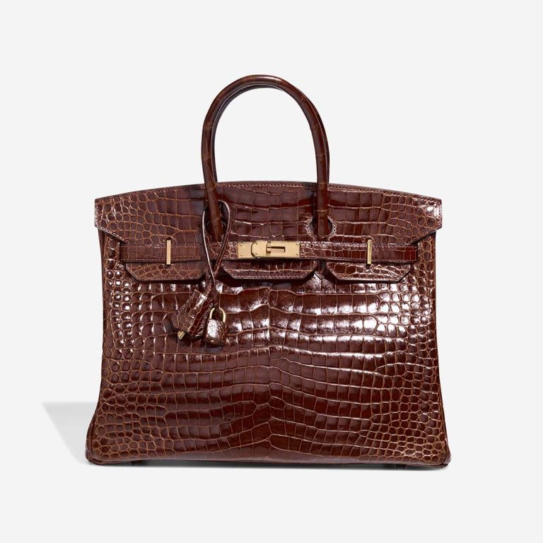 Hermès Birkin 35 Porosus Krokodil Marron Front | Verkaufen Sie Ihre Designer-Tasche