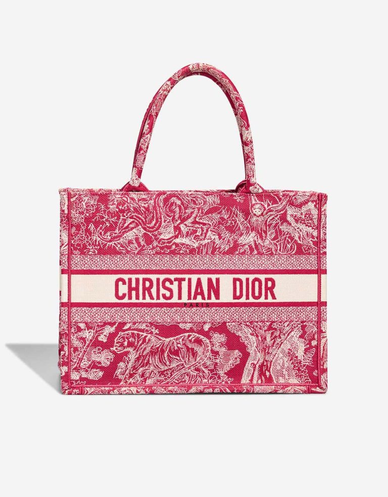 Dior Book Tote Medium Canvas Rot / Weiße Front | Verkaufen Sie Ihre Designer-Tasche