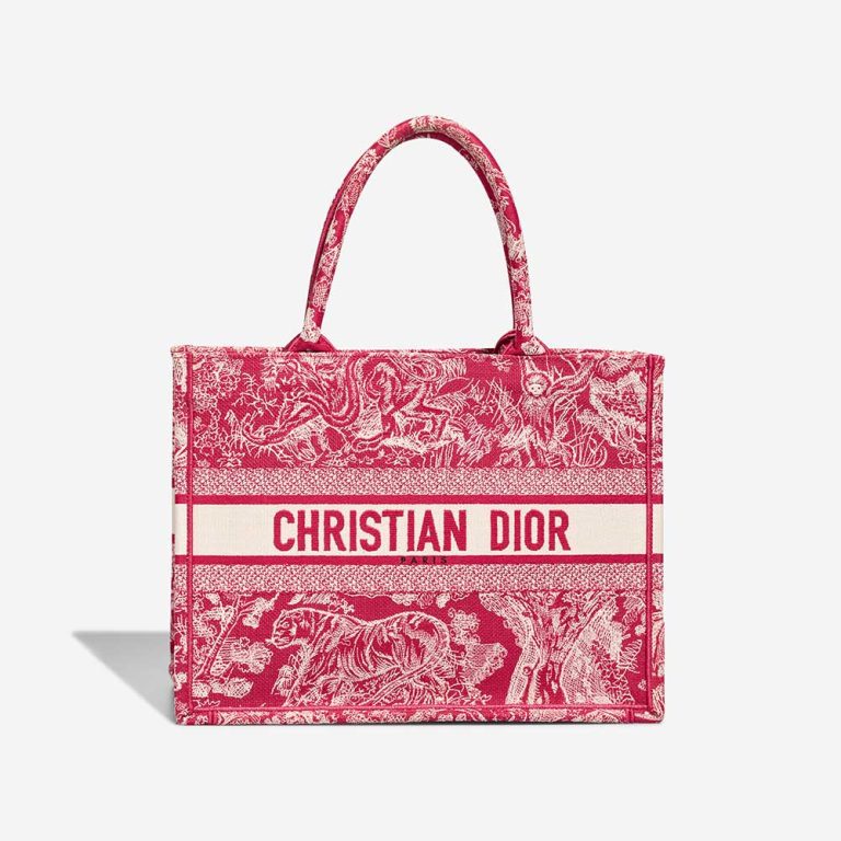 Dior Book Tote Medium Canvas Red / White Front | Sell your designer bag