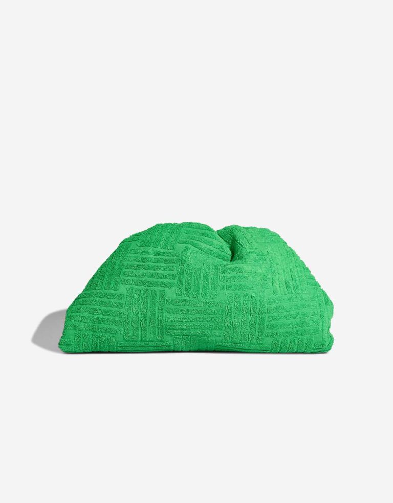 Bottega Veneta Pouch Cotton Terry Green Front | Vendez votre sac de créateur