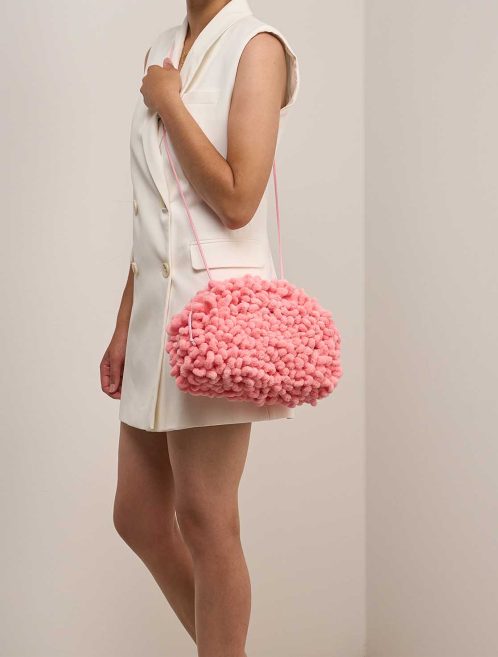 Bottega Veneta Pouch Chenille / Lamb Pink on Model | Sell your designer bag