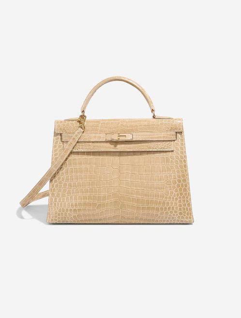 Hermès Kelly 32 Porosus Krokodil Poussière Front | Verkaufen Sie Ihre Designer-Tasche