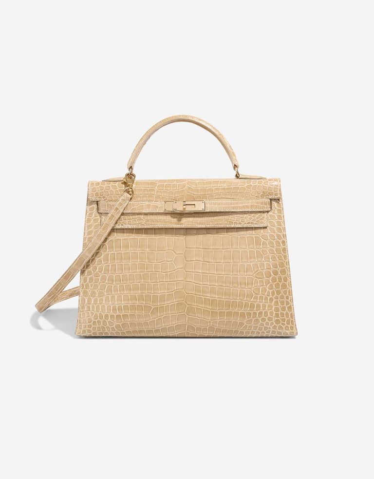 Hermès Kelly 32 Porosus Krokodil Poussière Front | Verkaufen Sie Ihre Designer-Tasche