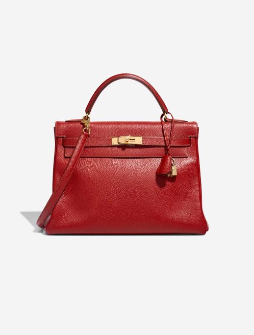 Hermès Kelly 32 Ardennes Rouge Vif Front | Verkaufen Sie Ihre Designer-Tasche