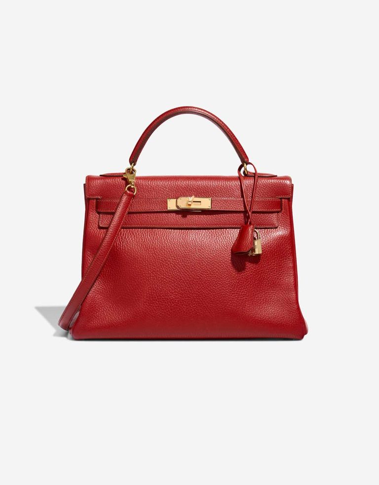 Hermès Kelly 32 Ardennes Rouge Vif Front | Verkaufen Sie Ihre Designer-Tasche