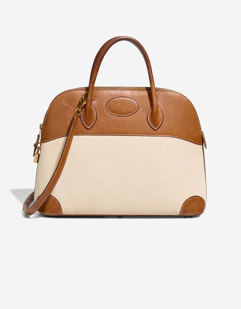 Hermès Bolide 35 Toile / Barenia Gold Front | Sell your designer bag