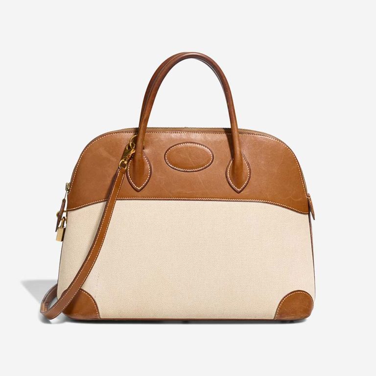 Hermès Bolide 35 Toile / Barenia Gold Front | Sell your designer bag