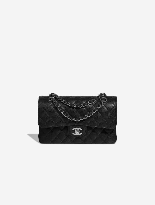 Chanel Timeless Klein Caviar-Leder Schwarz Front | Verkaufen Sie Ihre Designer-Tasche