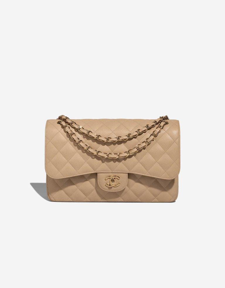 Chanel Timeless Jumbo Caviar Beige Front | Vendez votre sac de créateur