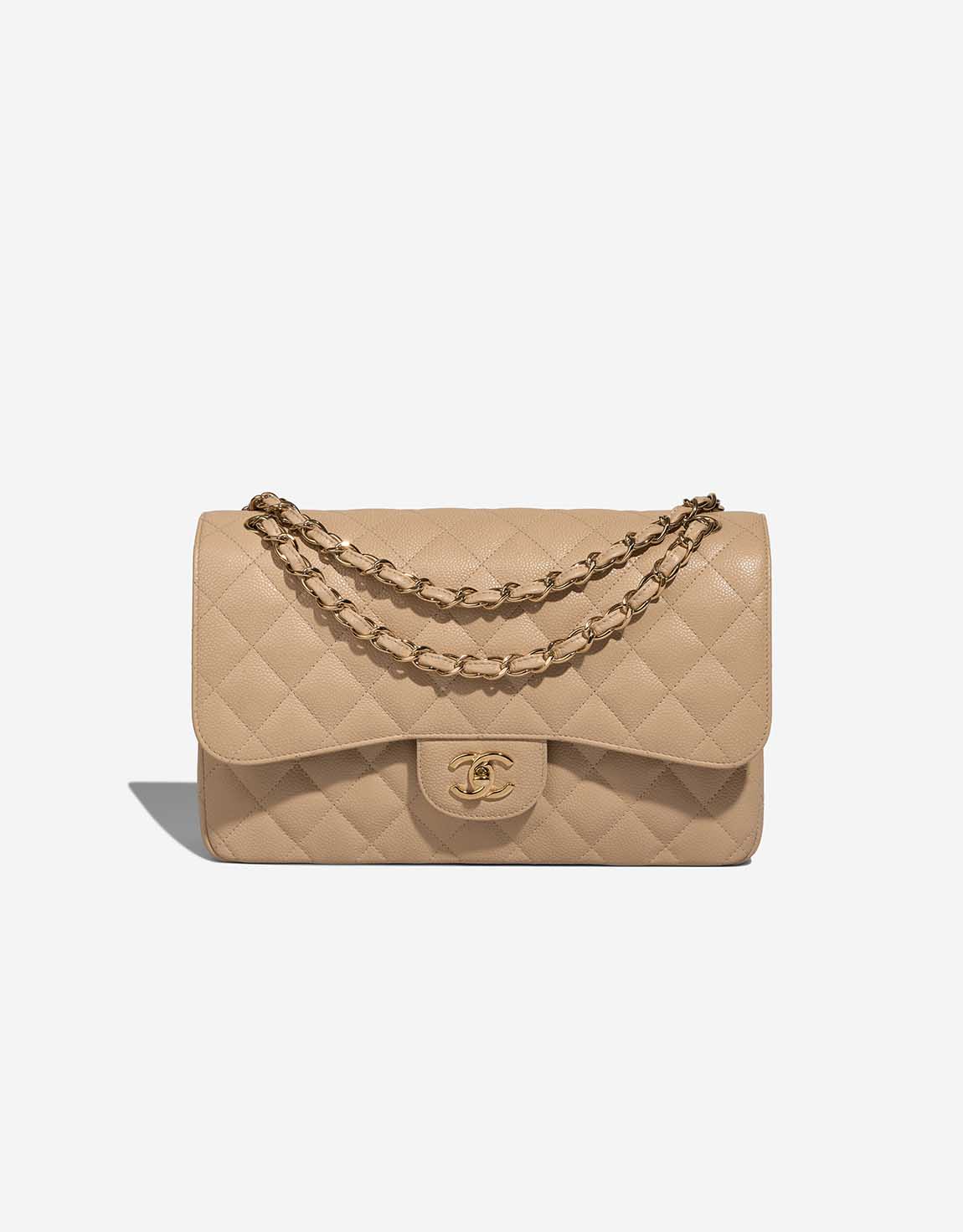 Chanel beige bag classic sale