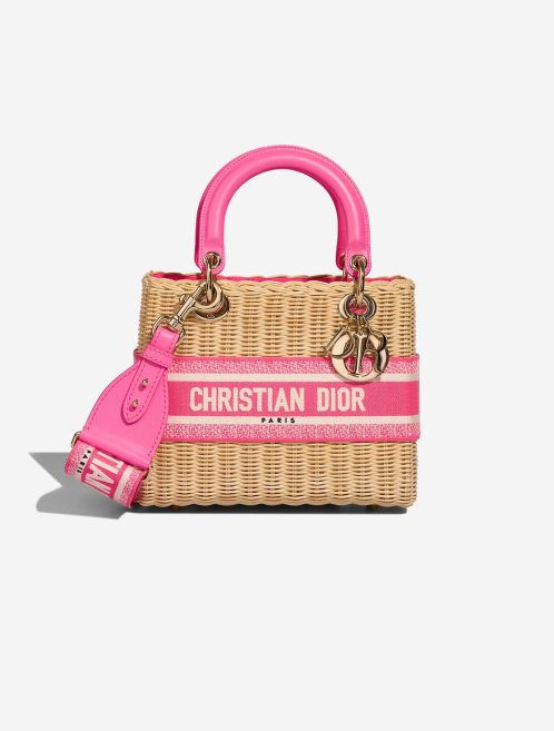 Dior Lady Medium Wicker Pink Front | Sell your designer bag