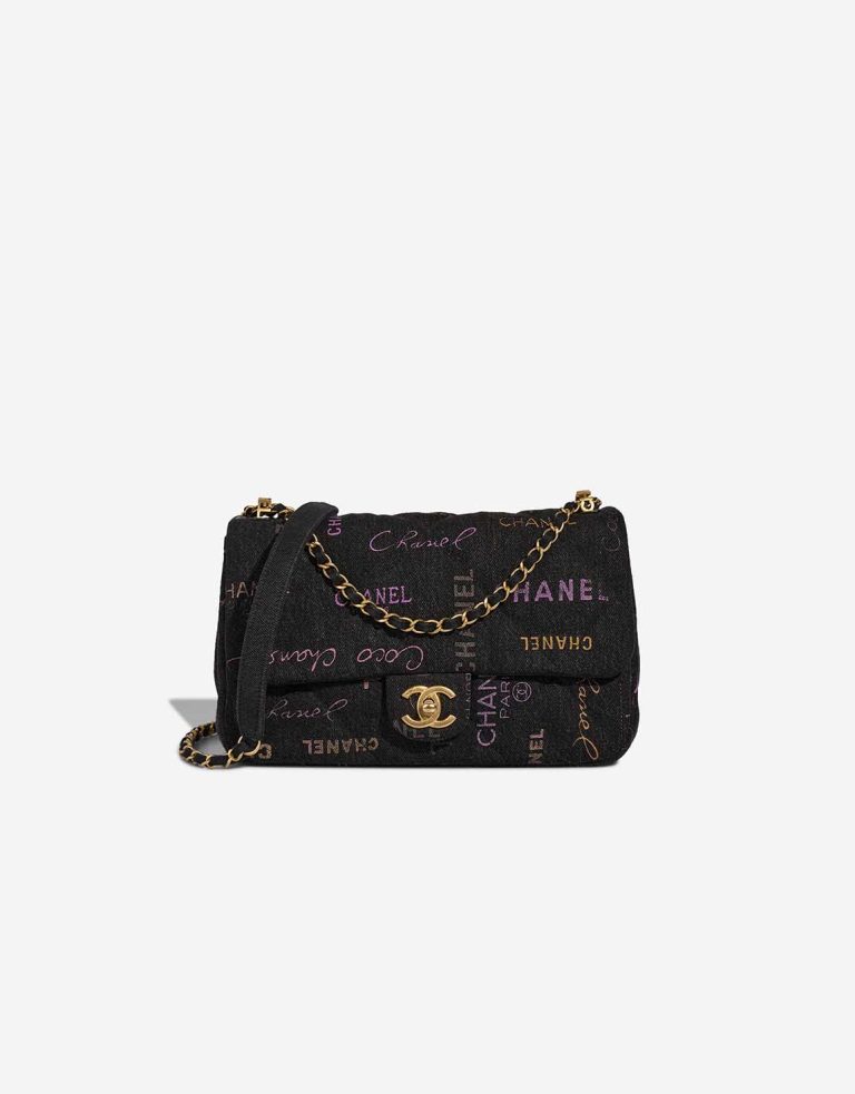 Chanel Timeless 22P Medium Denim Anthrazit / Multicolour Front | Verkaufen Sie Ihre Designer-Tasche