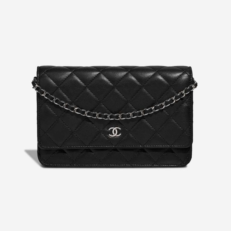 Chanel Wallet On Chain Lamb Black Front | Sell your designer bag