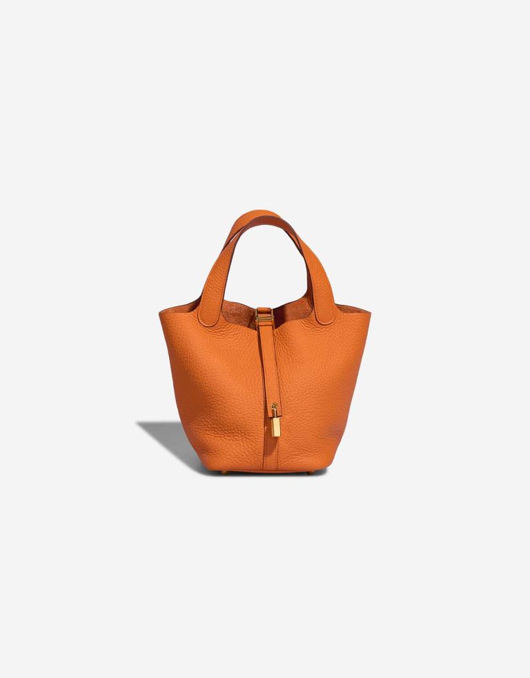 Hermès Picotin 18 Taurillon Clémence Orange Front | Sell your designer bag