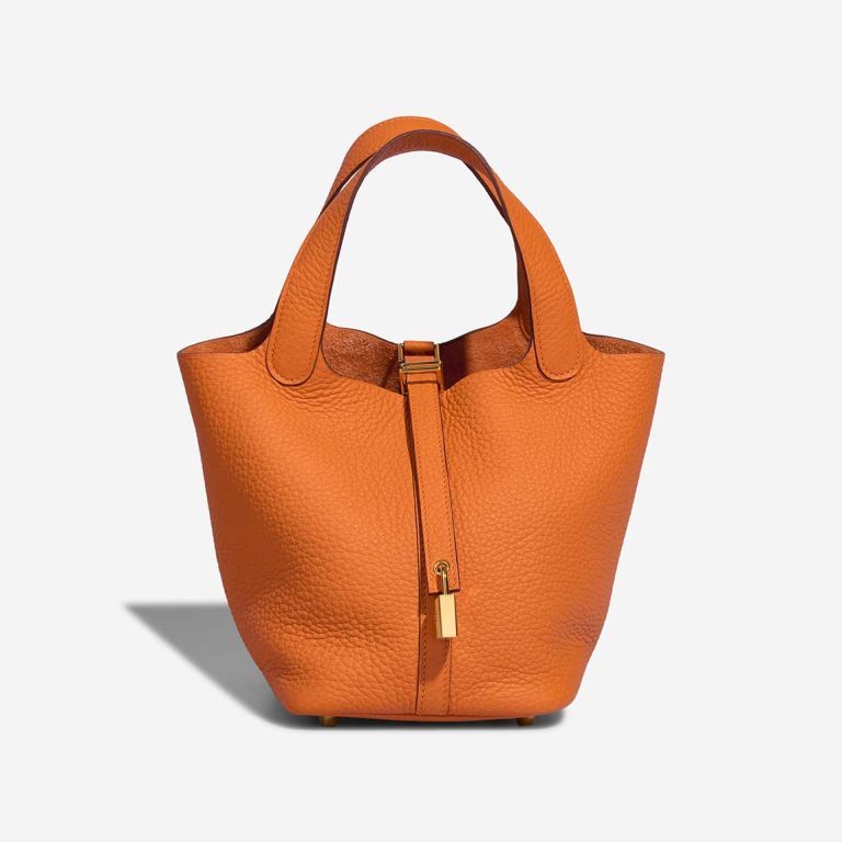 Hermès Picotin 18 Taurillon Clémence Orange Front | Sell your designer bag