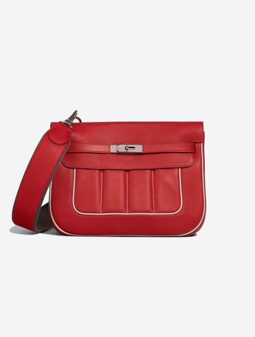 Hermès Berline 28 Swift Rouge de Coeur / Craie Front | Vendre votre sac de créateur