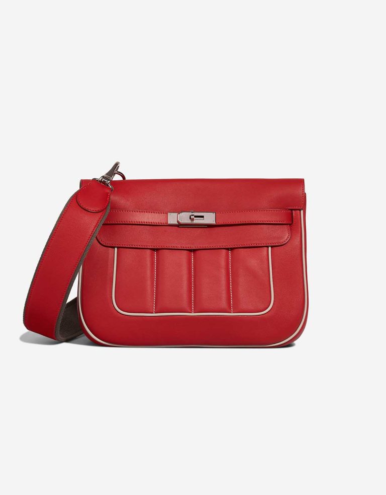 Hermès Berline 28 Swift Rouge de Coeur / Craie Front | Vendre votre sac de créateur