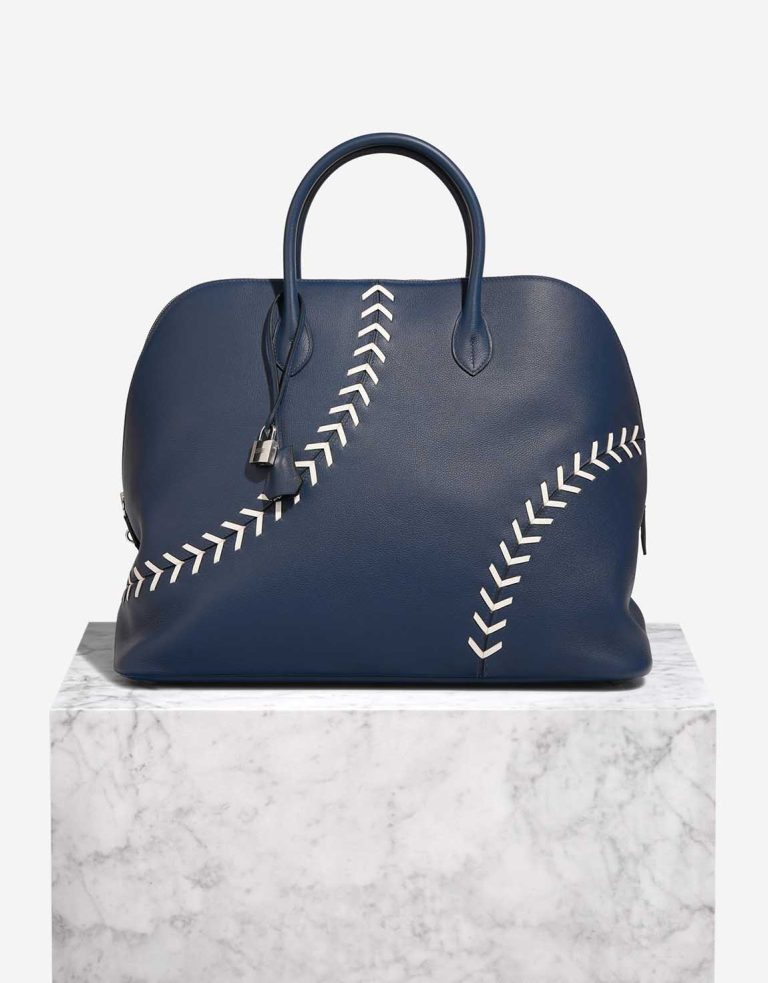 Hermès Bolide Baseball 45 Evercolor Bleu de Malte / Craie Front | Verkaufen Sie Ihre Designertasche